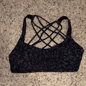Black lululemon pattern Sports Bra